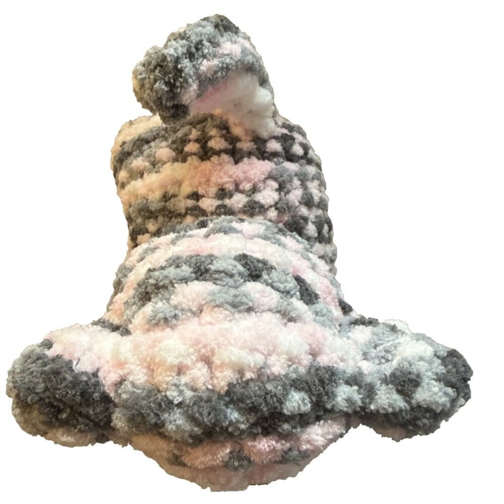 Crochet Cat Plush Stuffy Squishy Amigurumi Soft Baby Kids Pink Grey 6.5 in - Picture 4 of 6